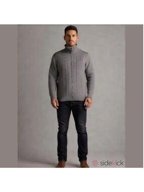 Oscar De La Renta Men’s Knit Sweater Grey Large